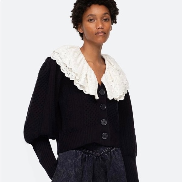 NWT Sea New York Melanie Cardigan in Army Green Size Small - Picture 3 of 11